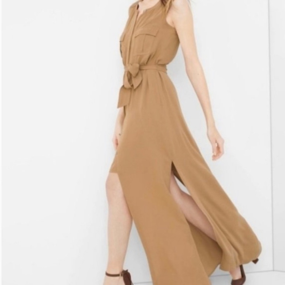 White House Black Market Petites safari style shirt dress